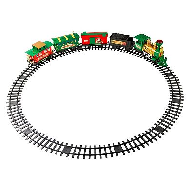 Battery Operated Lighted & Animated 21-Piece Christmas Express Train Set