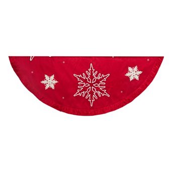 Kurt Adler 60 in Embroidered Snowflake Christmas Tree Skirt