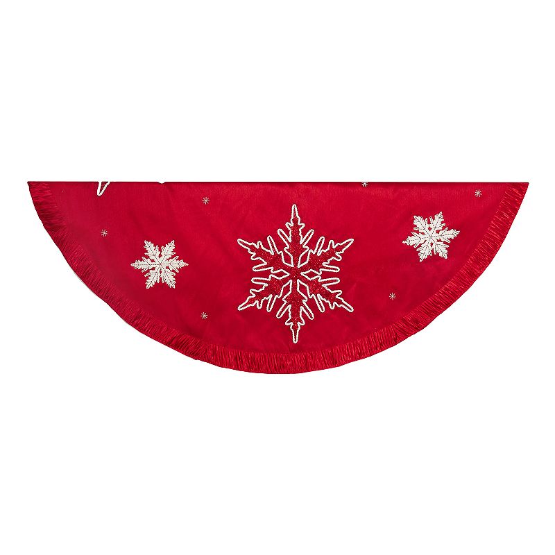 Kurt Adler 60-in. Embroidered Snowflake Christmas Tree Skirt, Multicolor