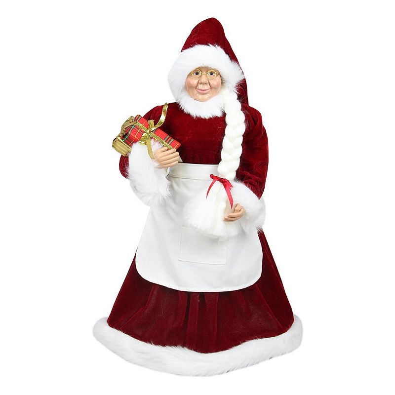 24-in. Standing Mrs. Claus Christmas Decor, Red