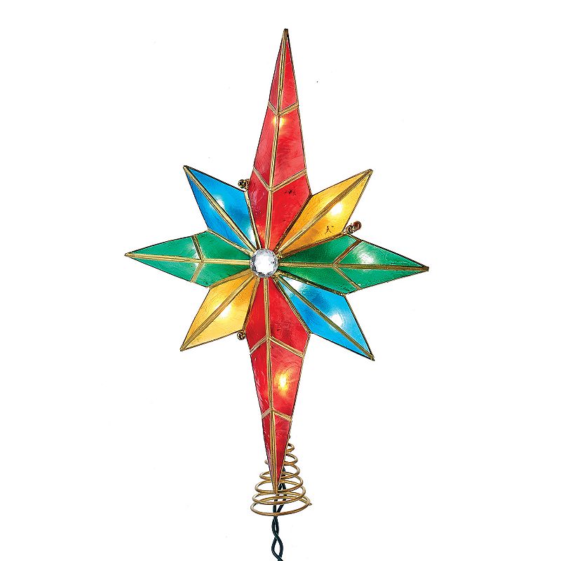 Kurt Adler Pre-Lit Multi-Colored Bethlehem Star Tree Topper, Multicolor