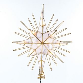 Kurt Adler 14 in Pre-Lit Gold Glitter Bethlehem Star Tree Topper
