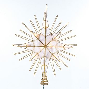 Kurt Adler 14 in Pre-Lit Gold Glitter Bethlehem Star Tree Topper