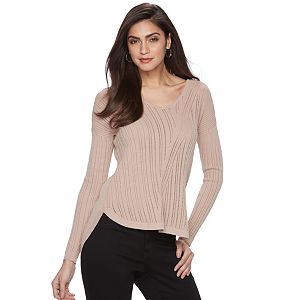 Women's Jennifer Lopez Ribbed V-Neck Sweater