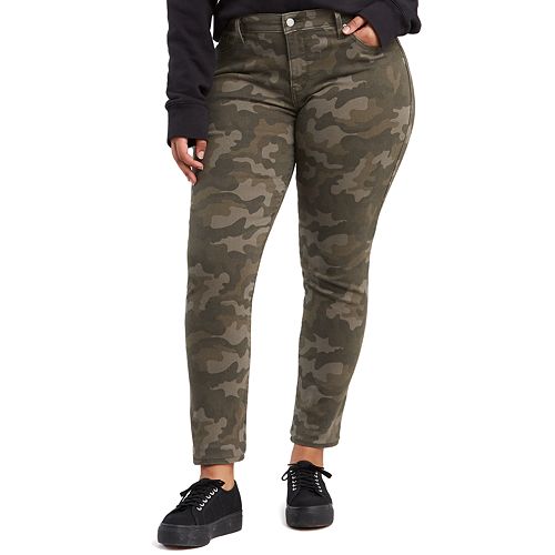 Women`s Plus//Junior Size Classic 5 Pockets Camouflage Skinny Jeans