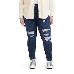 Plus Size Baggy Distressed Jeans