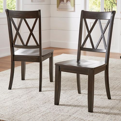 HomeVance Acorn Creek XBack Dining Chair 2piece Set