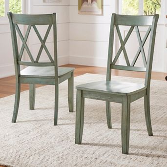 HomeVance Acorn Creek X-Back Dining Chair 2 pc Set