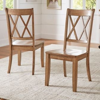 HomeVance Acorn Creek X-Back Dining Chair 2 pc Set