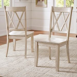HomeVance Acorn Creek X-Back Dining Chair 2-piece Set