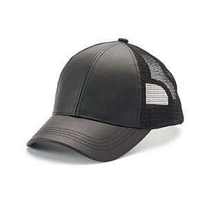 madden NYC Women's Faux Leather Baseball Cap
