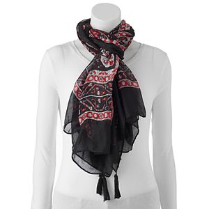 madden NYC Paisley Tassel Wrap Scarf