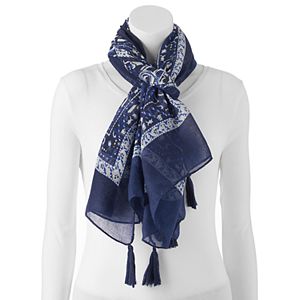 madden NYC Paisley Tassel Wrap Scarf