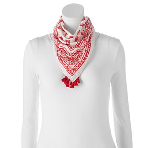 madden NYC Floral Tassel Square Scarf