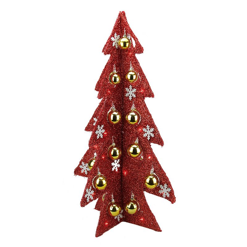 61770838 Light-Up Tinsel Christmas Table Decor, Red sku 61770838
