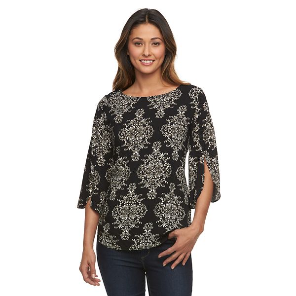 Women's Croft & Barrow® Bell Sleeve Boatneck Top