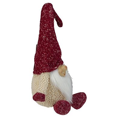 Textured Plush Smiling Gnome Christmas Table Decor