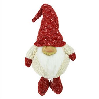 Textured Plush Smiling Gnome Christmas Table Decor