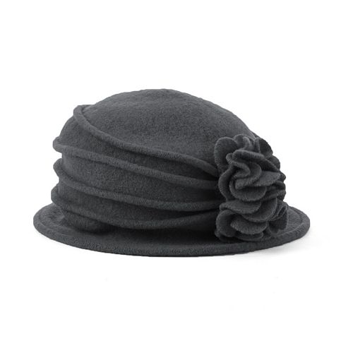 Scala Knit Wool Flower Cloche Hat