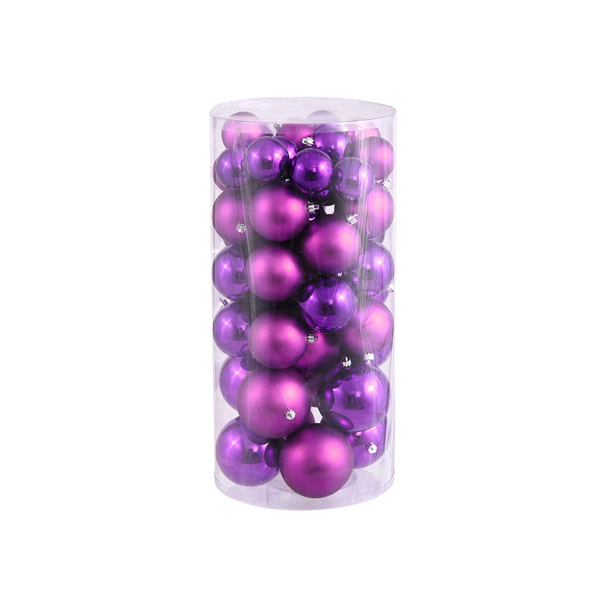 Shiny & Matte Shatterproof Ball Christmas Ornament 50-piece Set, Light Pink