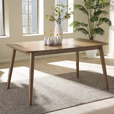 Baxton Studio Edna Mid-Century Modern Dining Table & Chair 5-piece Set
