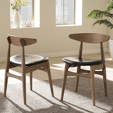 Baxton Studio Edna Mid-Century Modern Dining Table & Chair 5-piece Set
