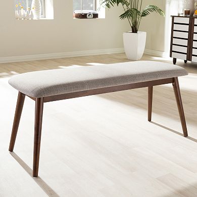 Baxton Studio Flora Dining Table, Chair & Bench 6-piece Set