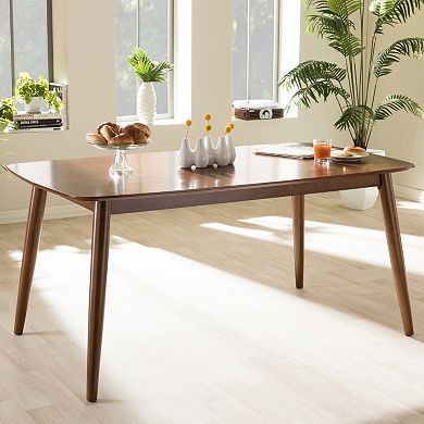 Baxton Studio Flora Dining Table, Chair & Bench 6-piece Set