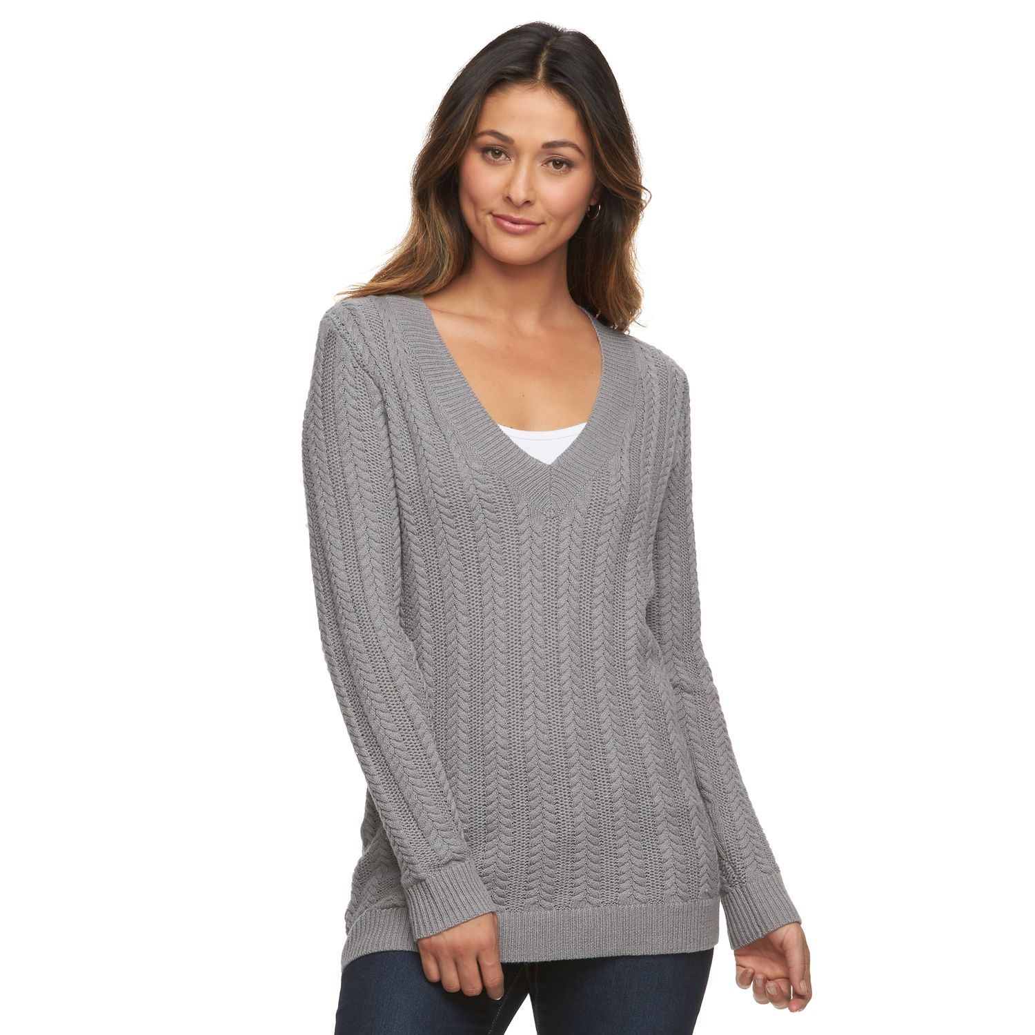 kohls womens v neck sweaters