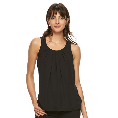 Women's ELLE™ Pleated Scoopneck Tank