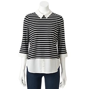 Women's ELLE™ Mock-Layer Split Back Top