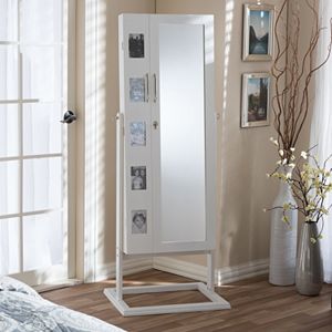 Baxton Studio Vittoria Floor Storage Jewelry Armoire Cabinet