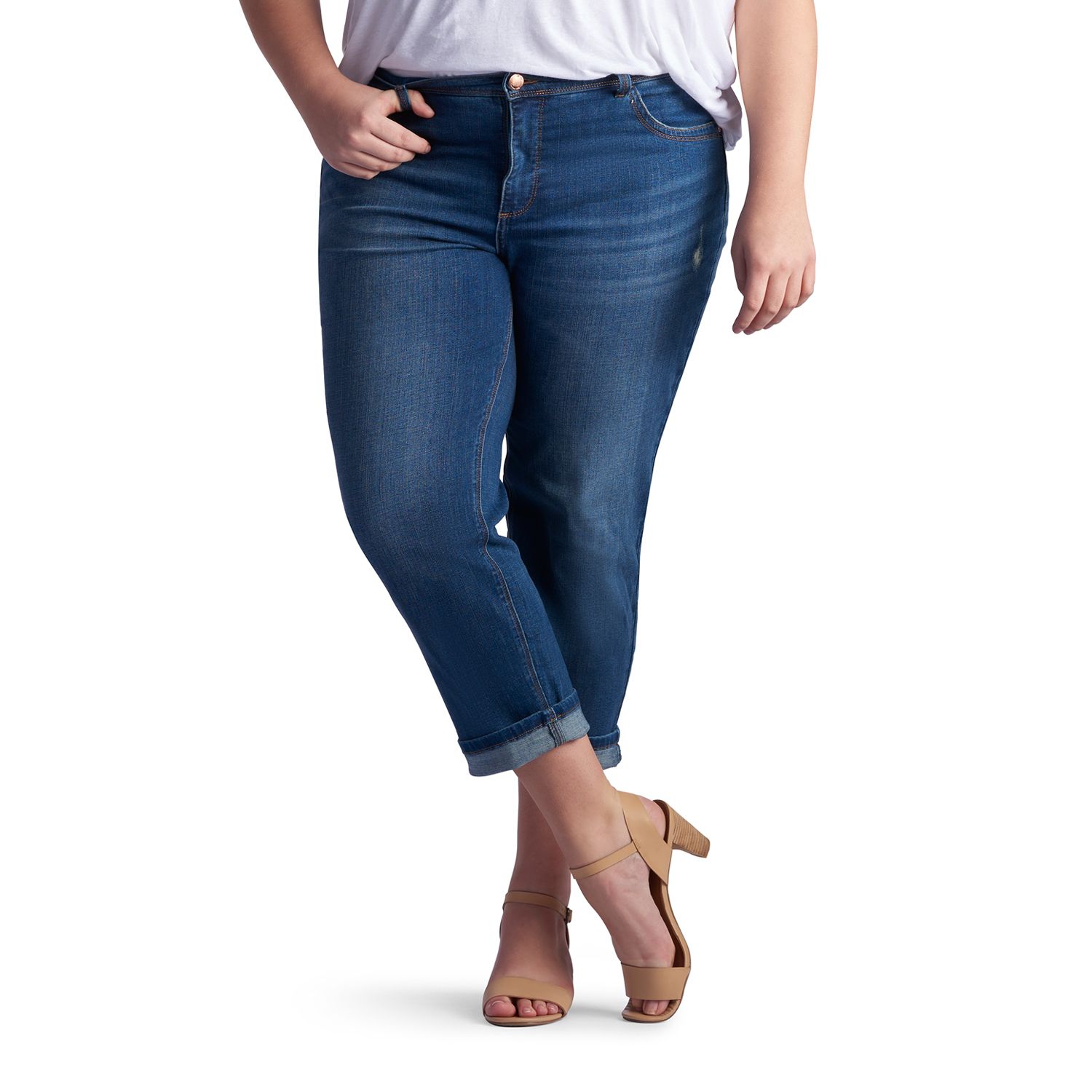 blue jean capris plus size