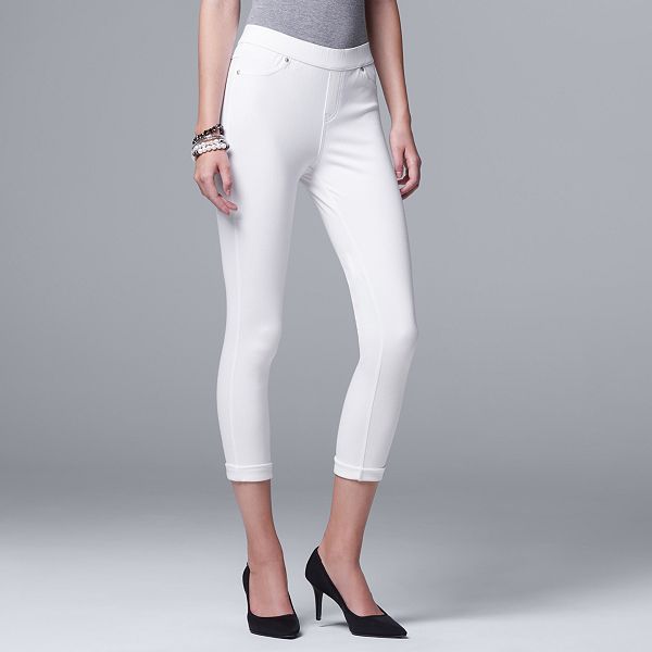 Women s Simply Vera Vera Wang Cuffed Denim Capri Leggings