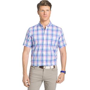 Big & Tall IZOD Advantage Classic-Fit Plaid Stretch Button-Down Shirt