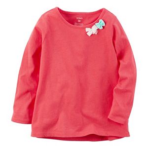 Baby Girl Carter's Long Sleeve Bow Embellished Tee