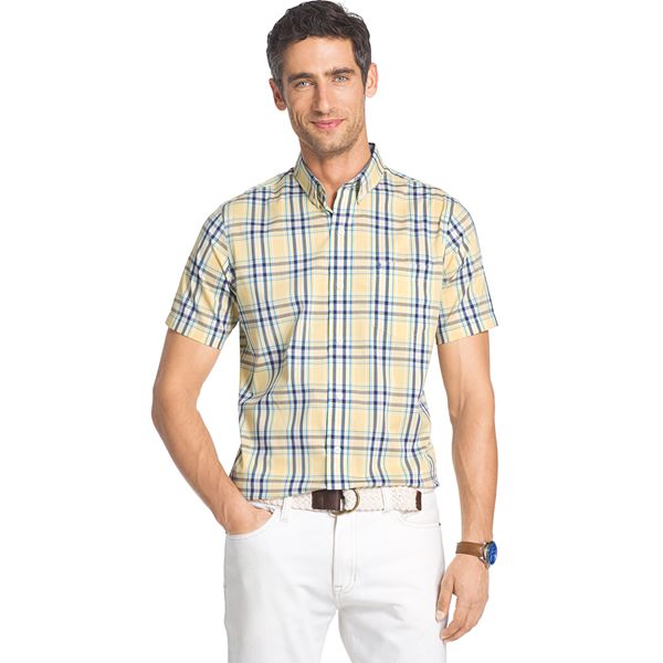 Big & Tall IZOD Advantage ClassicFit Plaid Stretch ButtonDown Shirt