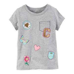 Baby Girl Carter's Gray Patch Tee