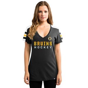 Women's Majestic Boston Bruins Goal Cage Tee