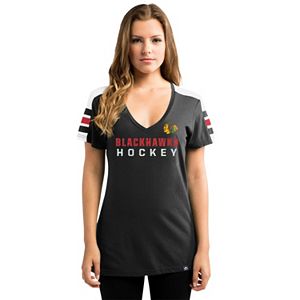 Women's Majestic Chicago Blackhawks Goal Cage Tee