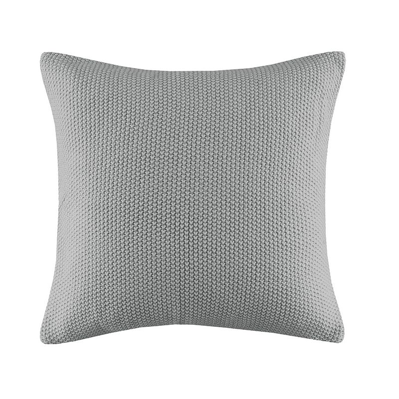 69749646 INK+IVY Bree Knit Square Throw Pillow Cover, Grey, sku 69749646