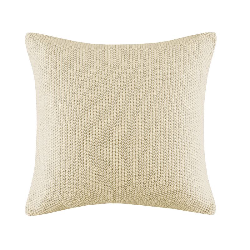 INK+IVY Bree Knit Square Throw Pillow Cover, White, 20X20