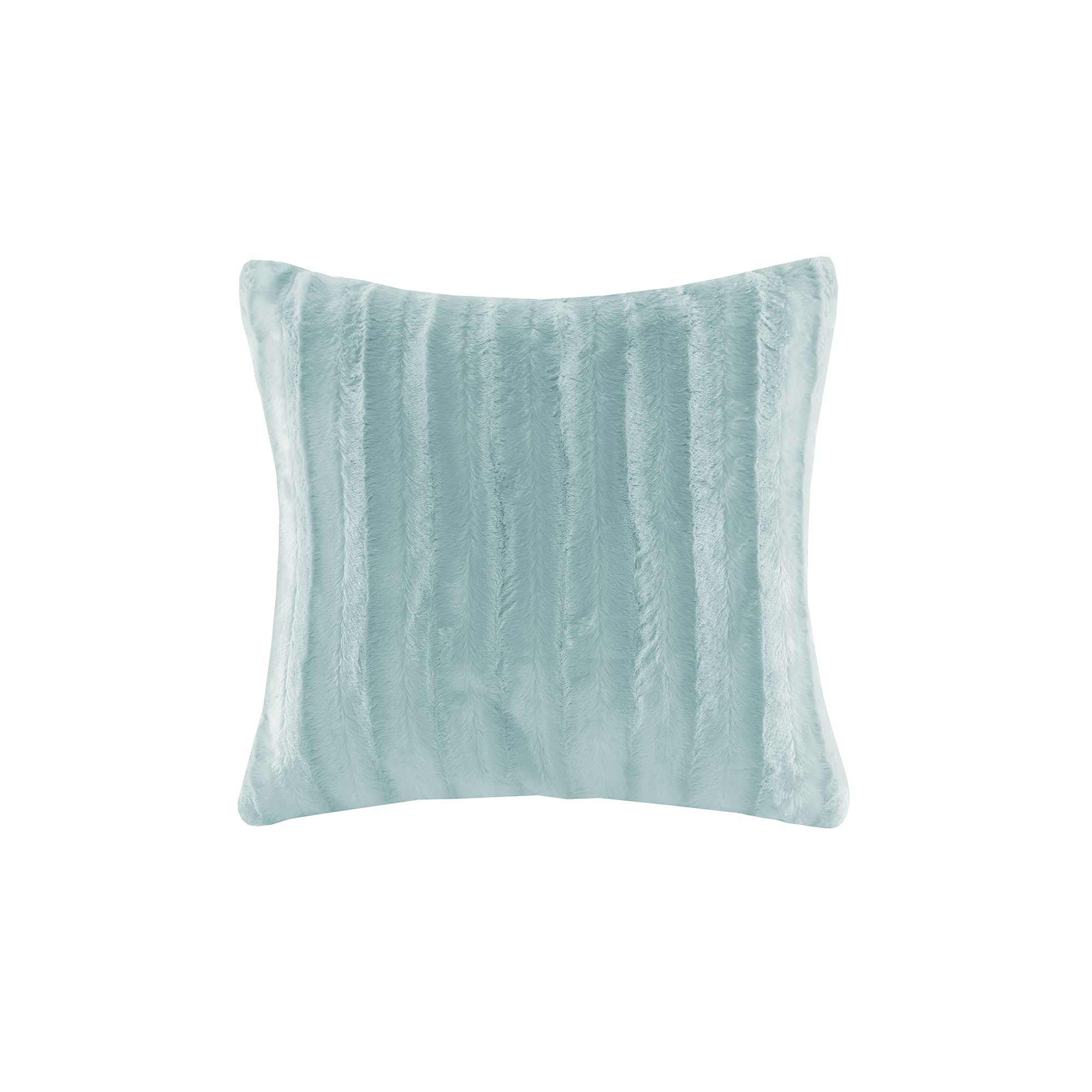 Madison Park Duke Faux Fur Square Throw Pillow, Blue