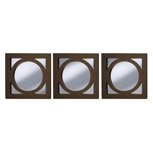 New View Circle in Square 3-piece Wall Mirror Set
