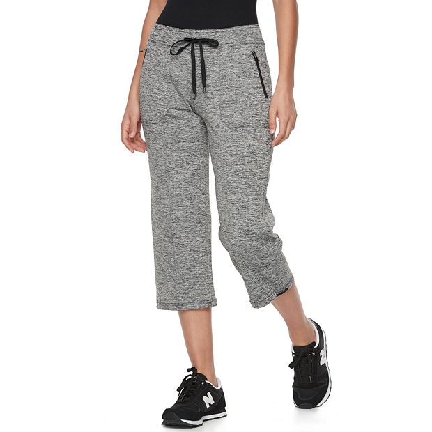 Tek Gear DRYTek Gray Capri Activewear Pants Womens Size L 29x19 Pocket  115-28306