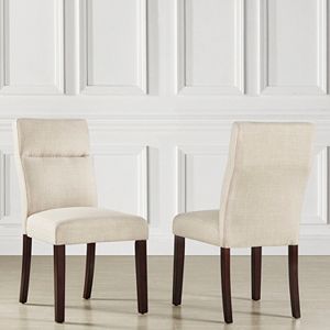 HomeVance Hurst Linen Padded Dining Chair 2-piece Set