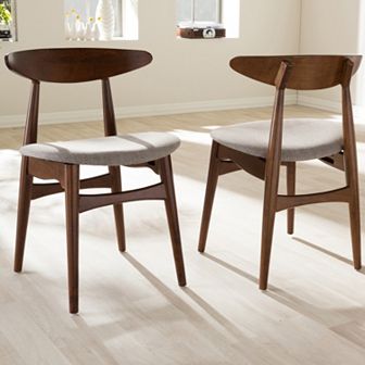 Baxton Studio Flora Mid-Century Dining Chair 2 pc Set