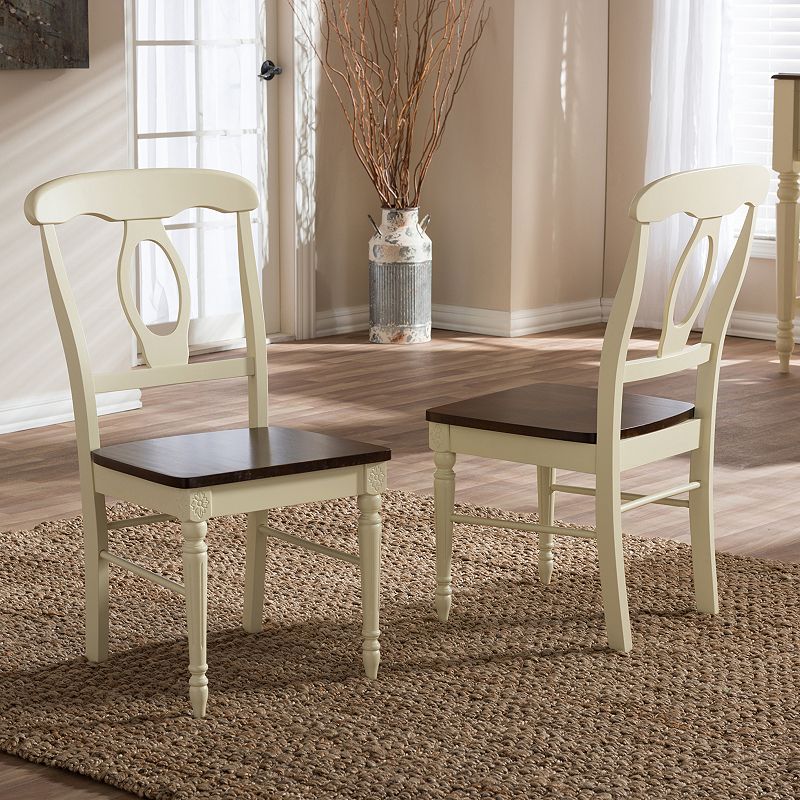 Baxton Studio Napoleon Country Cottage Dining Chair 2-piece Set, Natural