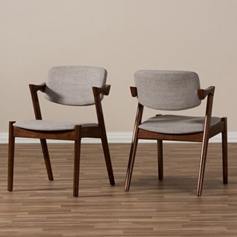Baxton Studio Mid-Century Arm Dining Chair 2 pc Set