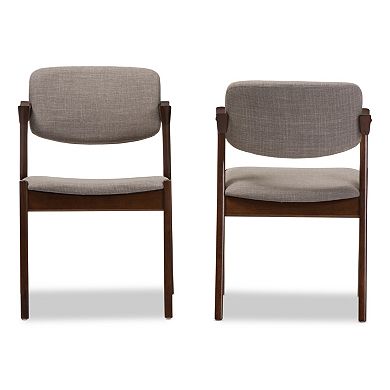 Baxton Studio Mid-Century Arm Dining Chair 2-piece Set